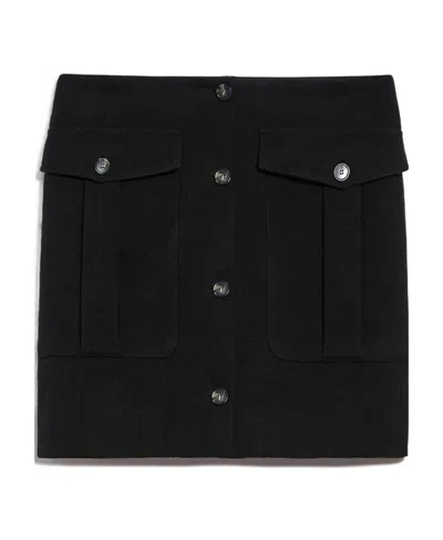 Sportmax Low-waisted Wool Skirt In Black