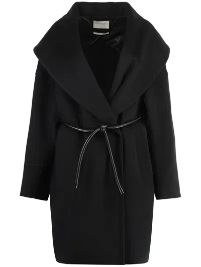 Sportmax Luciana Shawl-collar Coat In Black