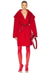 Sportmax Luciana Virgin Wool Wrap Coat In Red