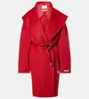 Sportmax Luciana Virgin Wool Wrap Coat In Red