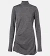 Sportmax Luigia Wool And Cotton-blend Minidress In Gray