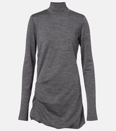 Sportmax Luigia Wool And Cotton-blend Minidress In Gray