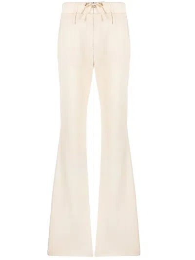 Sportmax Lungo High-waisted Drawstring Pants In Neutrals