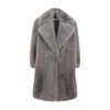 Sportmax Long-sleeved Coat In Grey