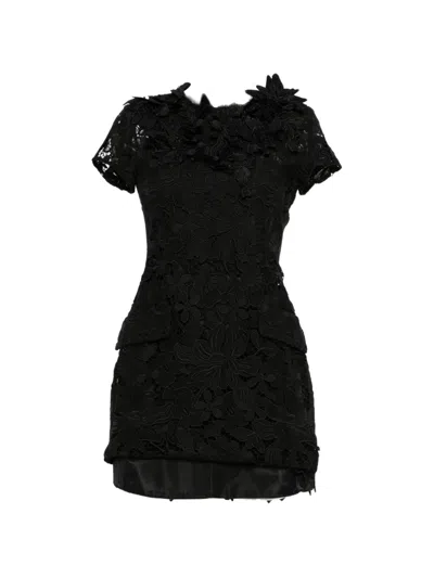 Sportmax Macrame Mini Dress In Black