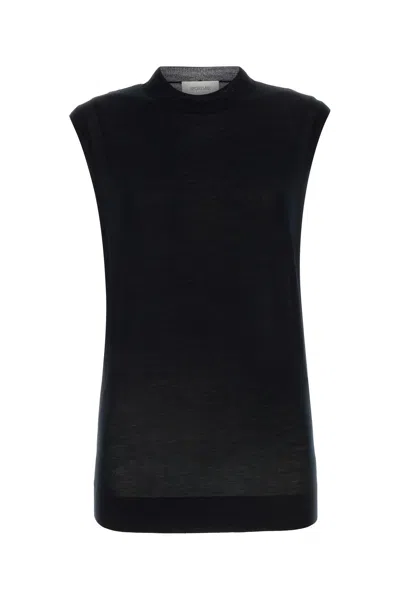 Sportmax Black Wool Blend Odissea Top In Nero