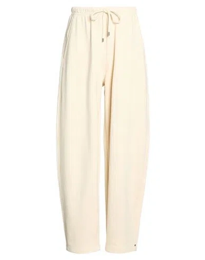Sportmax Man Pants Ivory Size Xl Cotton, Elastomultiester In White