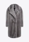 Sportmax Long-sleeved Coat In Gray