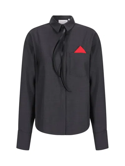 Sportmax Mappa Shirt In Wool With Pocket In Grey