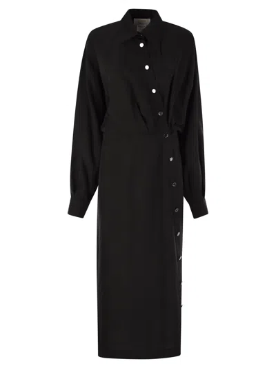 Sportmax Maranta Asymmetrical Chemisier In Black