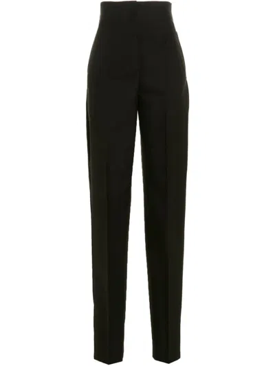 Sportmax Tailored High-waisted Straight Leg Trousers In Black