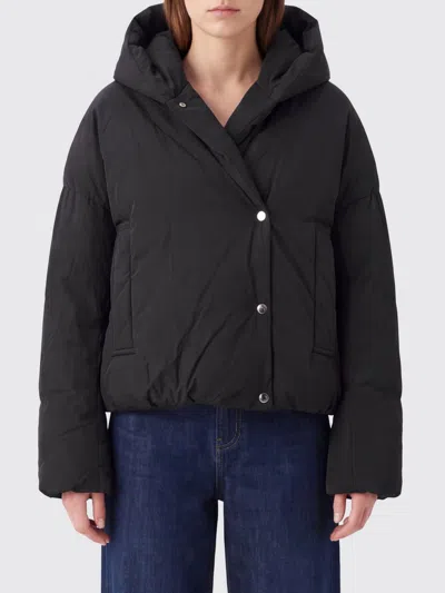 Sportmax Marla Short Quilted Hooded Puffer Jacket In Cotton Blend In Black