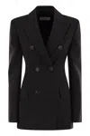 Sportmax Max Mara  Adamo - Blazer In Pure Natural Stretch Wool In Black