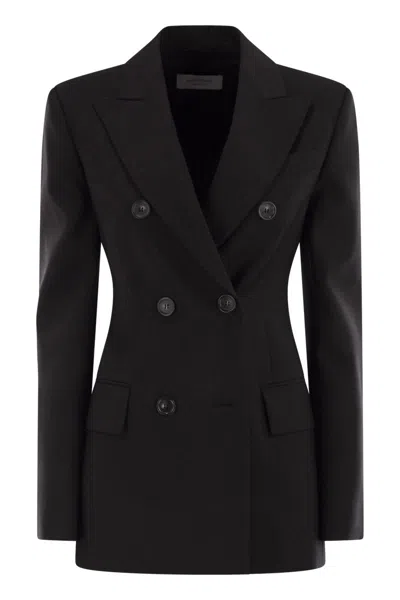 Sportmax Max Mara  Adamo - Blazer In Pure Natural Stretch Wool In Black