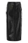 Sportmax Max Mara  Afa - Gonna Longuette In Pelle In Black