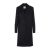 Sportmax Long Black Virgin Wool Coat With Tailored Fit In Black