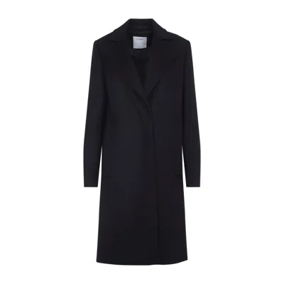 Sportmax Oversized Lapel Wool Coat Pockets In Black