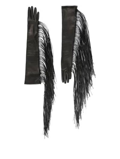 SPORTMAX MAX MARA SPORTMAX "ANGEL1234" LEATHER LONG GLOVES