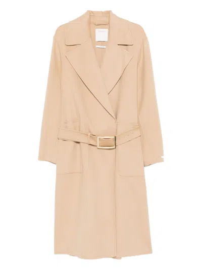 Sportmax Max Mara  Beige Virgin Wool Coat In Neutral
