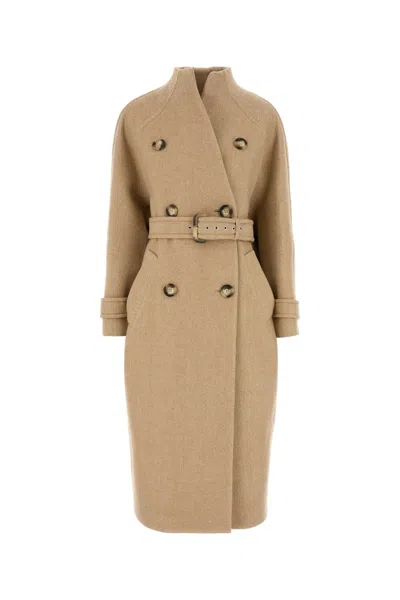 Sportmax Max Mara  Beige Wool Blend Adatti Coat In Nude