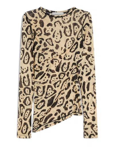 Sportmax Max Mara  Bis Tulle T-shirt In Brown