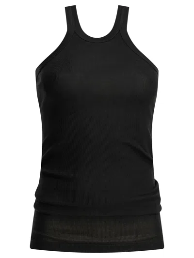 Sportmax Max Mara  Black Cotton Silk Elastane Cotton And Silk Tank Top