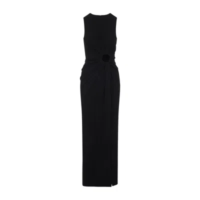 Sportmax Max Mara  Spxsaletta – Long Stretch Jersey Dress With Draping And Cut-out In Multi