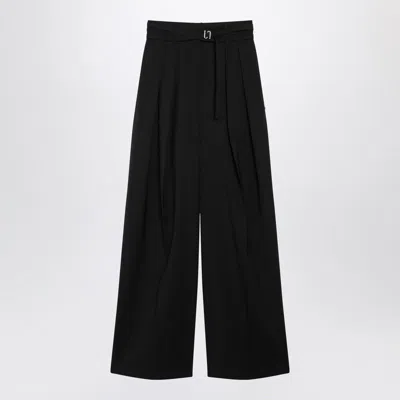 Sportmax Max Mara  Black Wideleg Stretchwool Trousers