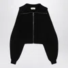 Sportmax Calipso Zip-up Cardigan In Wool And Cashmere In Black