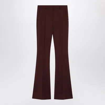 Sportmax Max Mara   Bordeaux Wool Trousers In Red