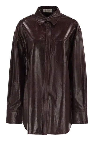 SPORTMAX MAX MARA SPORTMAX BOREL - OVERSIZED NAPPA LEATHER SHIRT