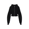 Sportmax Cropped Hooded Knitwear Ribbed Texture In Black