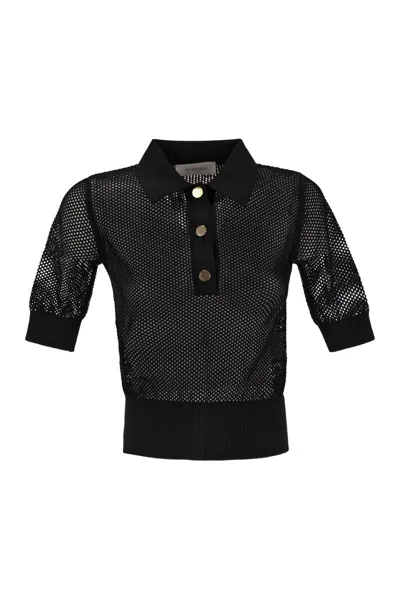 Sportmax Max Mara  Casta - Mesh Knit Polo Shirt In Multi
