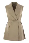 Sportmax Ciurma Sleeveless Long Blazer In Green