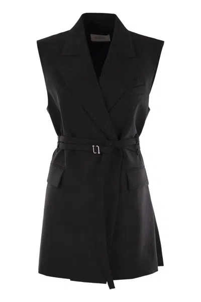 Sportmax Max Mara  Ciurma Long Sleeveless Crew Blazer In Black