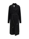 Sportmax Cappotto Zannata Oversize In Double Di Lana In Black