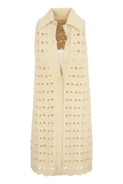 SPORTMAX MAX MARA SPORTMAX CREAM VISCOSE BLEND RIVOLO DRESS