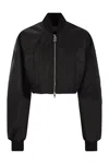 Sportmax Short Nylon Bomber Jacket In Black