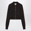 Sportmax Dark Brown Cardigan In Wool In Black
