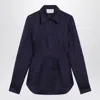 Sportmax Fitted Long Sleeve Collared Shirt In Blue
