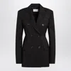 Sportmax Adamo Double Breasted Tailored Virgin Wool Blazer In Black