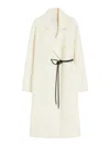 Sportmax Asymmetrical Wrap-style Long Coat In Soft Double Wool In White