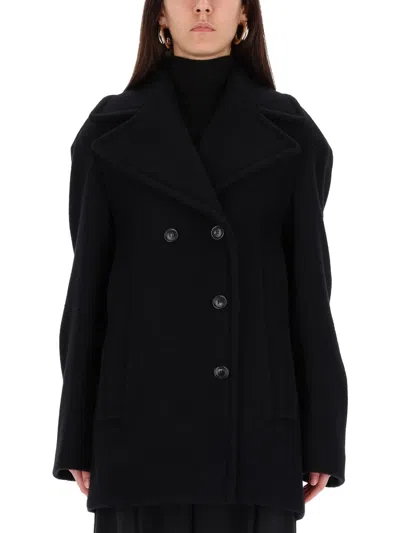 Sportmax Max Mara  Doublebreasted Coat In Black