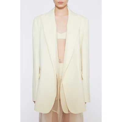 Sportmax Max Mara  Double-collar Blazer In Viscose Blend In White