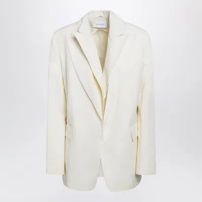 Sportmax Max Mara  Doublecollar Blazer In Viscose Blend, Yellow In White