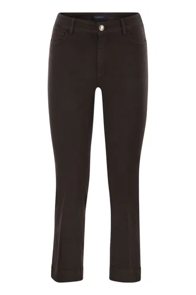 Sportmax Max Mara  Enna - Denim Pants With Mini Flare Line In Brown