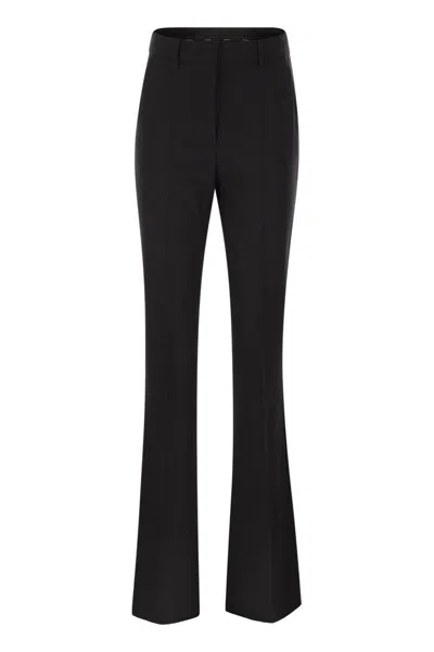 Sportmax Fitted Flared Trousers With Masculine Tailoring Inspired Design In Black