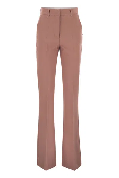 Sportmax Flared Hem Trousers With Tailored Finishing In Pink