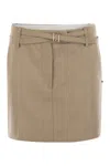 Sportmax Fify Mini Skirt With Belt In Brown