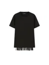 Sportmax Fringe Detail Jersey T-shirt In Black